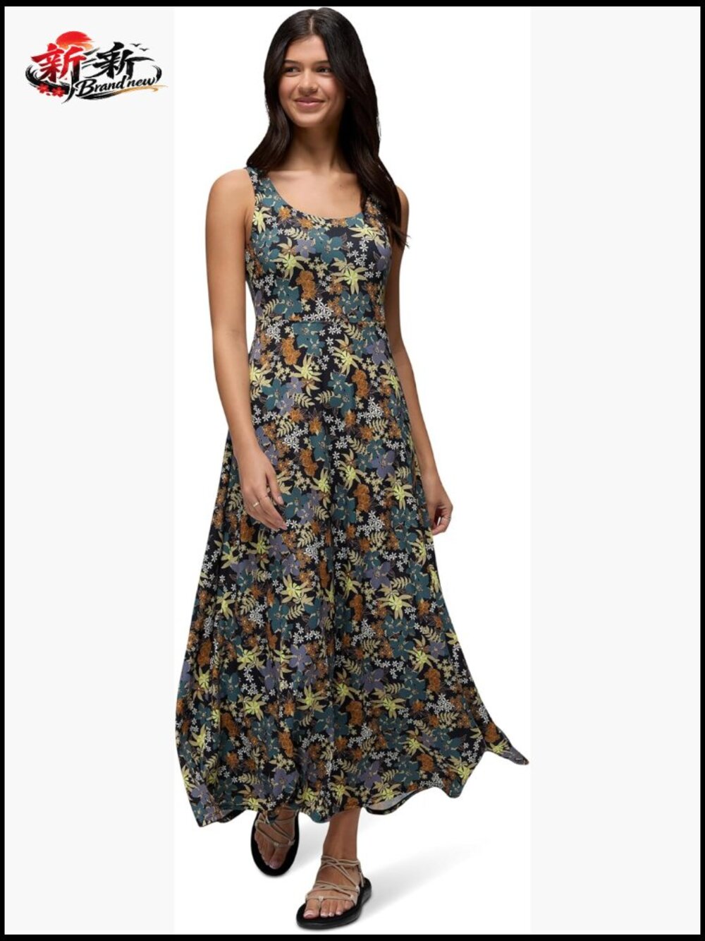 Scoop Neck Maxi Dress with Pockets UPF 30+